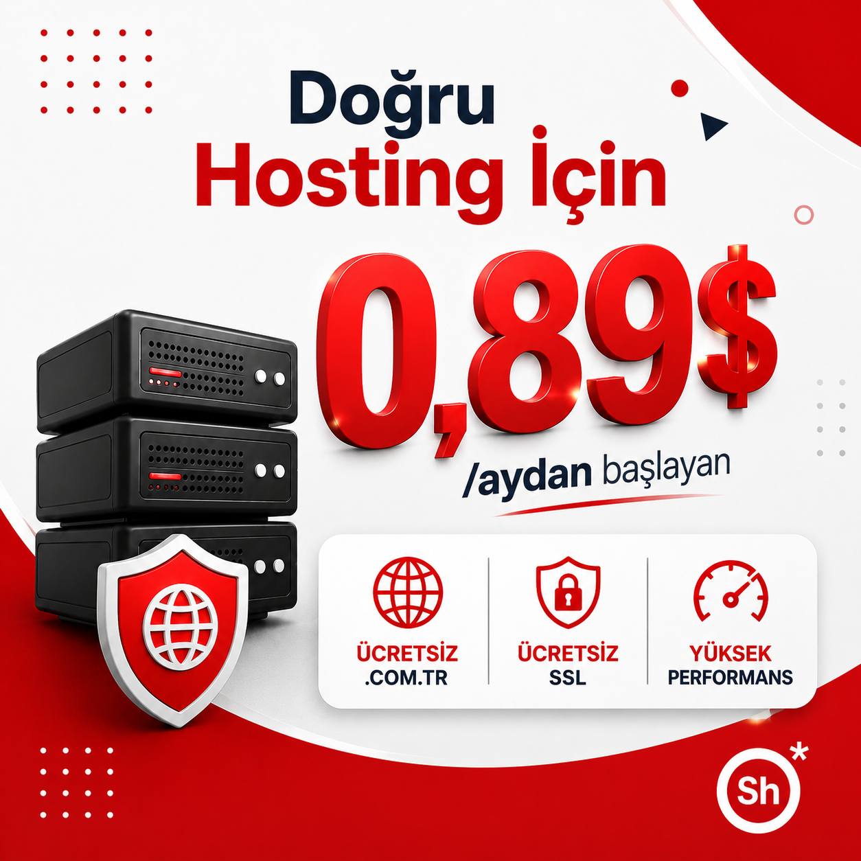 Linux Hosting - 0,89$ / aydan başlayan hosting paketleri